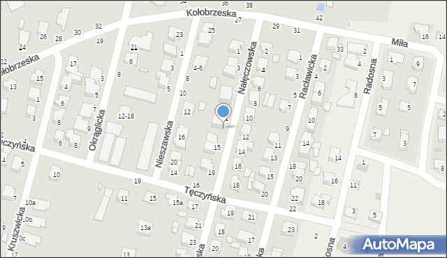 Kalisz, Nałęczowska, 13, mapa Kalisza