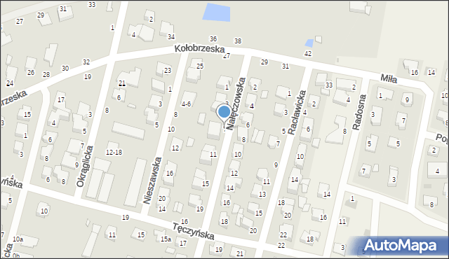 Kalisz, Nałęczowska, 7, mapa Kalisza