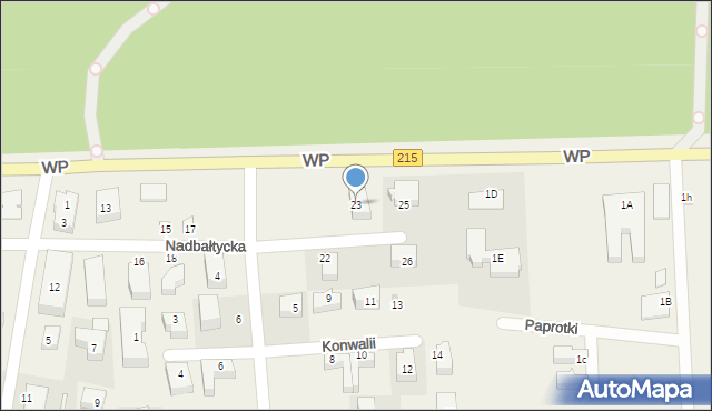 Karwia, Nadbałtycka, 23, mapa Karwia