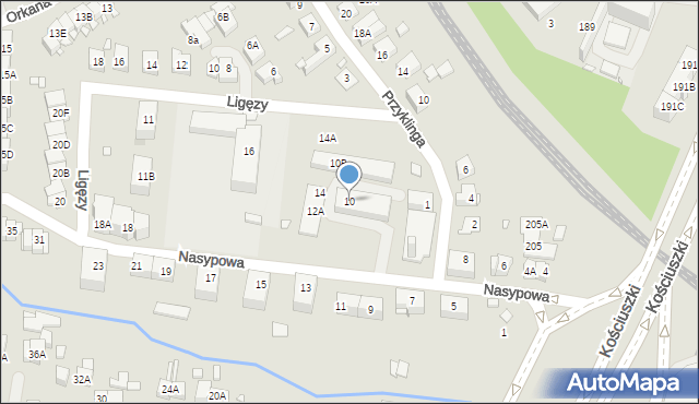 Katowice, Nasypowa, 10, mapa Katowic