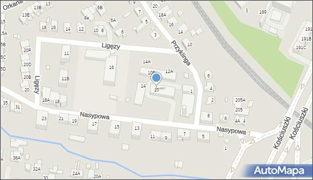 Katowice, Nasypowa, 10, mapa Katowic