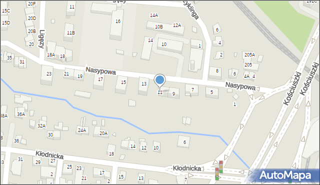 Katowice, Nasypowa, 11, mapa Katowic