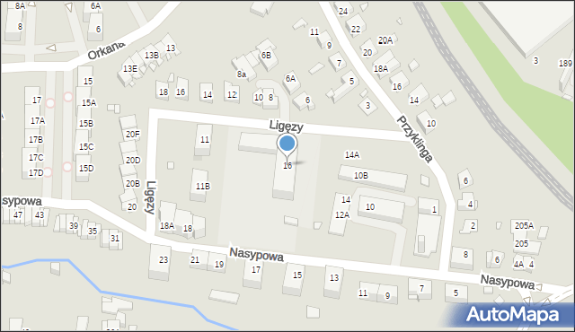 Katowice, Nasypowa, 16, mapa Katowic