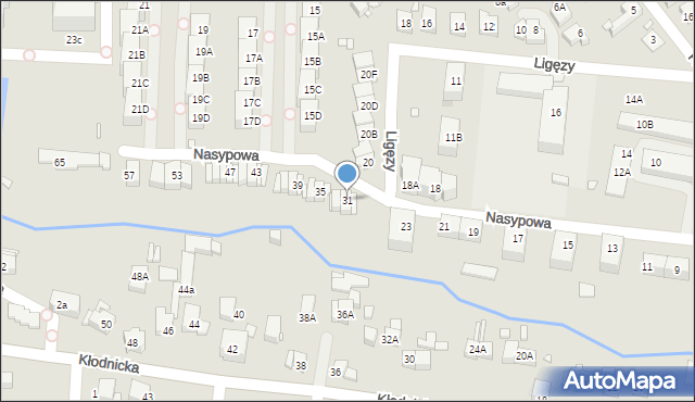 Katowice, Nasypowa, 31, mapa Katowic