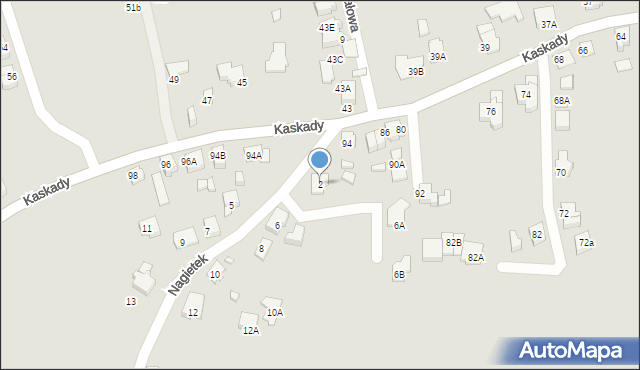 Katowice, Nagietek, 2, mapa Katowic