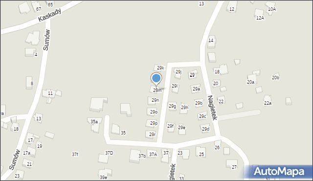 Katowice, Nagietek, 29m, mapa Katowic