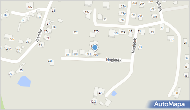 Katowice, Nagietek, 39A, mapa Katowic