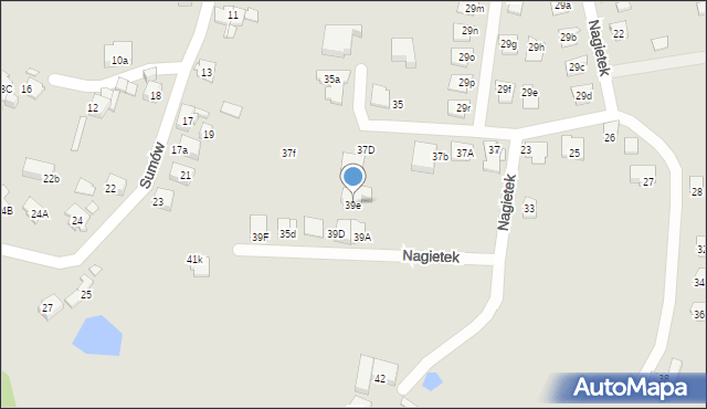 Katowice, Nagietek, 39e, mapa Katowic