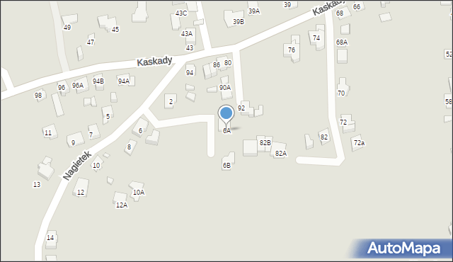 Katowice, Nagietek, 6A, mapa Katowic