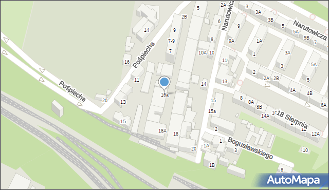 Katowice, Narutowicza Gabriela, 16a, mapa Katowic