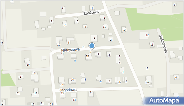 Kębłowo, Narcyzowa, 7A, mapa Kębłowo