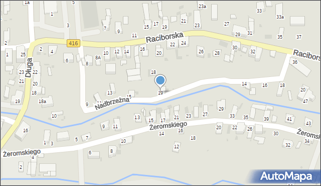 Kietrz, Nadbrzeżna, 19, mapa Kietrz