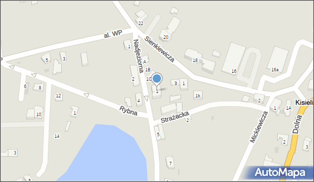 Kisielice, Nadjeziorna, 1, mapa Kisielice