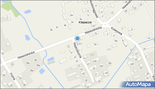 Klepacze, Nadrzeczna, 1, mapa Klepacze