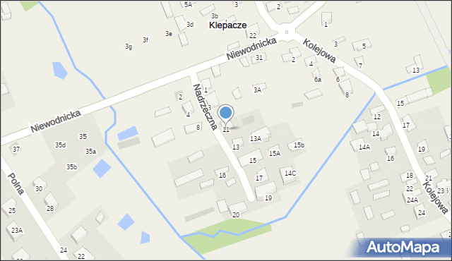 Klepacze, Nadrzeczna, 11, mapa Klepacze