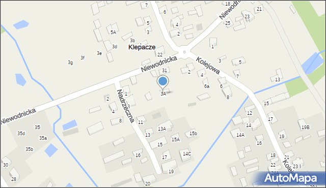 Klepacze, Nadrzeczna, 3A, mapa Klepacze