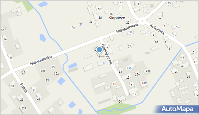 Klepacze, Nadrzeczna, 4, mapa Klepacze