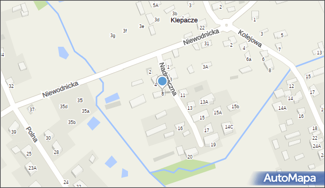 Klepacze, Nadrzeczna, 8, mapa Klepacze