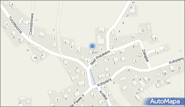Kobylany, Nad Potokiem, 3, mapa Kobylany