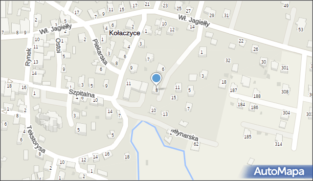 Kołaczyce, Na Górki, 8, mapa Kołaczyce