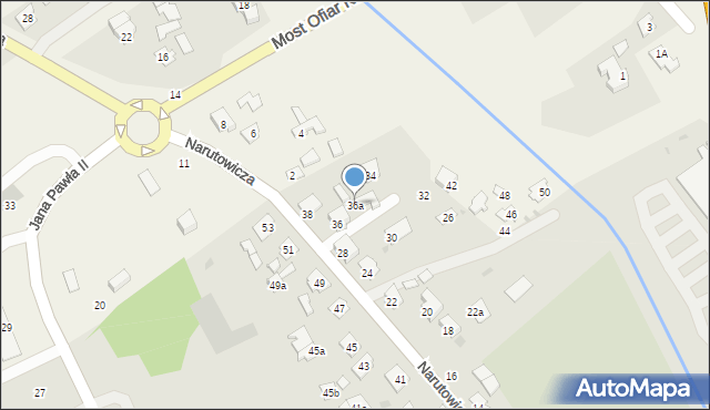 Kolbuszowa, Narutowicza Gabriela, 36a, mapa Kolbuszowa