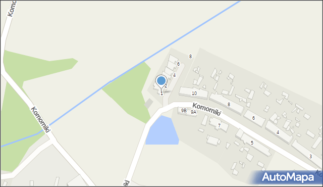 Komorniki, Nad Rzeczką, 1, mapa Komorniki