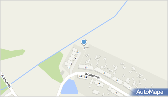 Komorniki, Nad Rzeczką, 8, mapa Komorniki