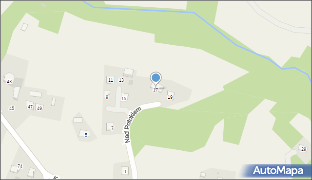 Konary, Nad Potokiem, 17, mapa Konary