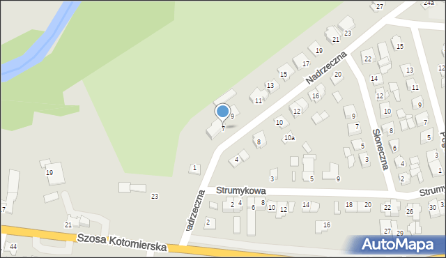 Koronowo, Nadrzeczna, 7, mapa Koronowo