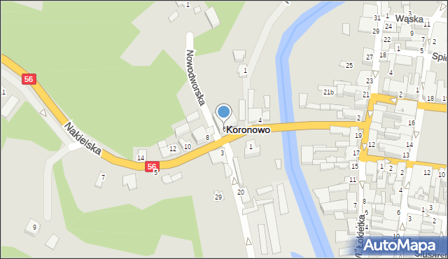 Koronowo, Nakielska, 6, mapa Koronowo