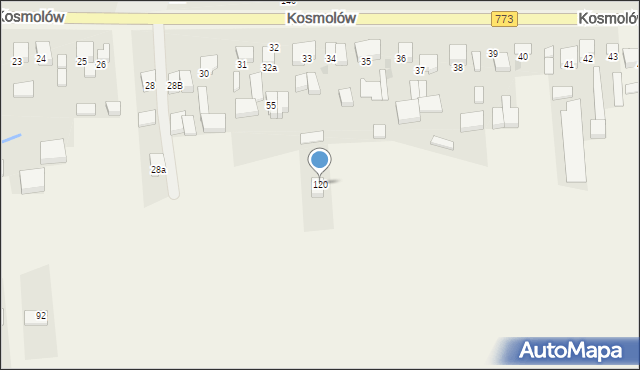 Kosmolów, Na Szlaku, 120, mapa Kosmolów