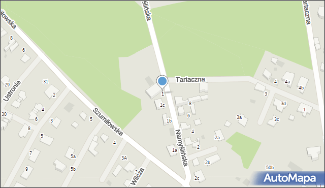 Kostrzyn nad Odrą, Namyślińska, 1, mapa Kostrzyn nad Odrą