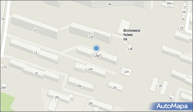 Kraków, Na Błonie, 13a, mapa Krakowa