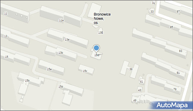 Kraków, Na Błonie, 13d, mapa Krakowa