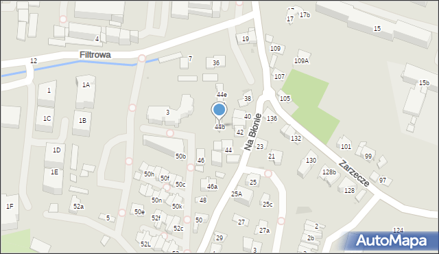 Kraków, Na Błonie, 44b, mapa Krakowa