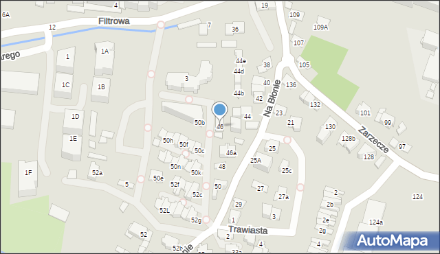 Kraków, Na Błonie, 46, mapa Krakowa