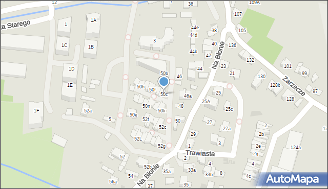 Kraków, Na Błonie, 50c, mapa Krakowa