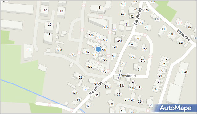 Kraków, Na Błonie, 52e, mapa Krakowa