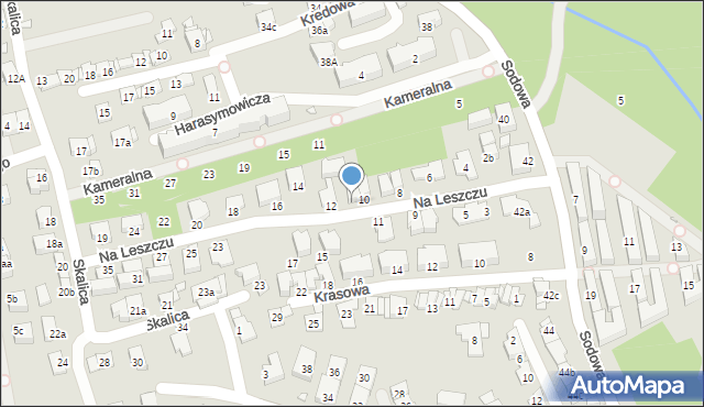 Kraków, Na Leszczu, 10A, mapa Krakowa