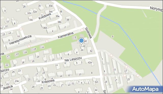 Kraków, Na Leszczu, 2c, mapa Krakowa