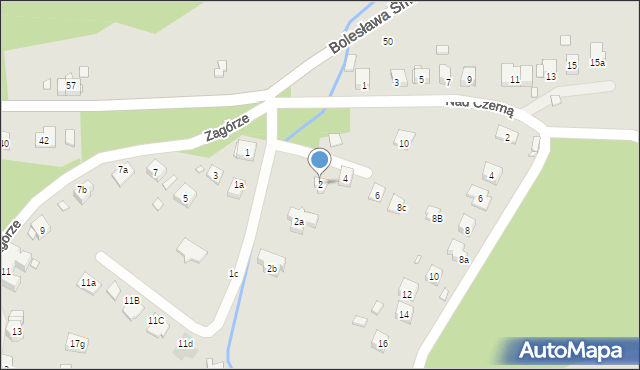 Kraków, Nad Czerną, 2, mapa Krakowa