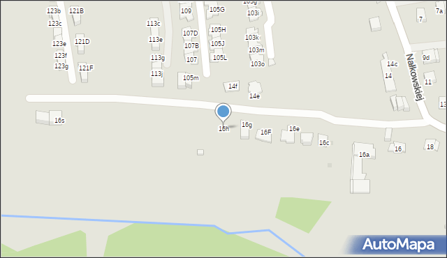 Kraków, Nałkowskiej Zofii, 16h, mapa Krakowa