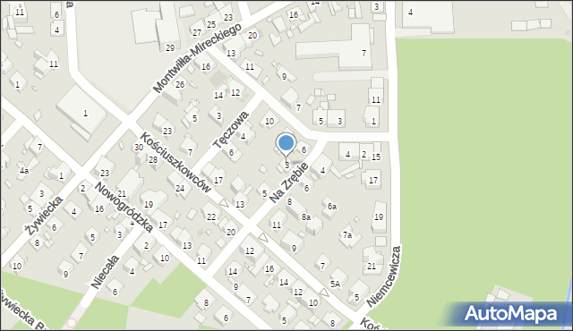 Kraków, Na Zrębie, 3, mapa Krakowa