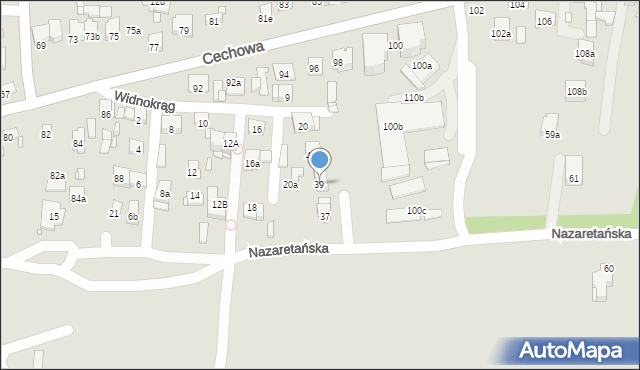 Kraków, Nazaretańska, 39, mapa Krakowa