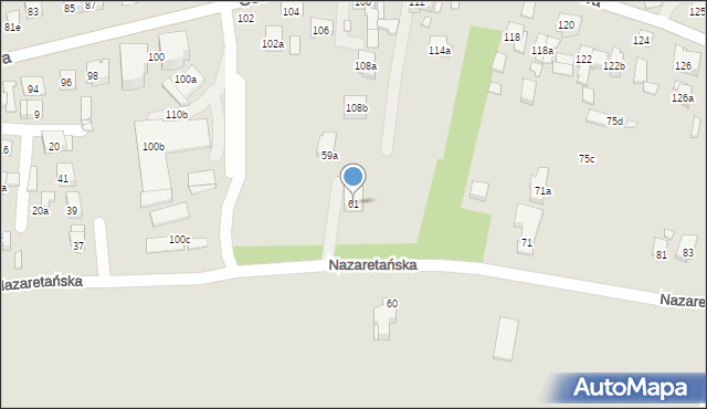 Kraków, Nazaretańska, 61, mapa Krakowa