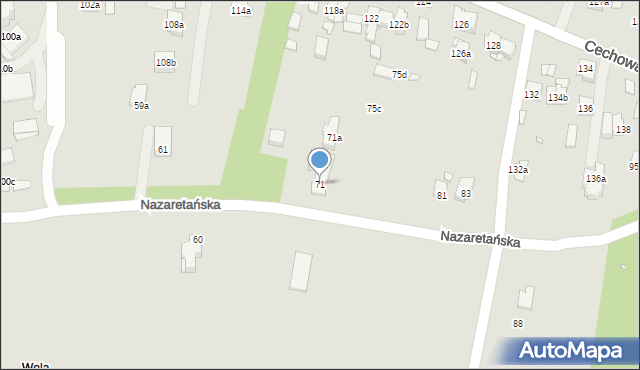 Kraków, Nazaretańska, 71, mapa Krakowa