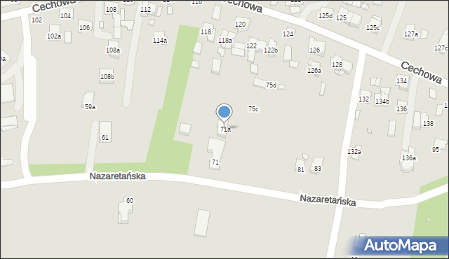 Kraków, Nazaretańska, 71a, mapa Krakowa