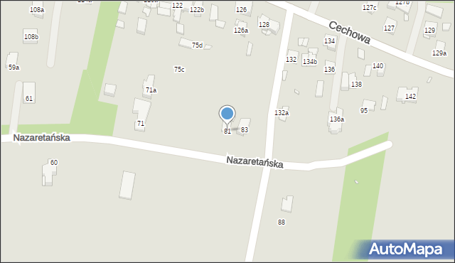 Kraków, Nazaretańska, 81, mapa Krakowa