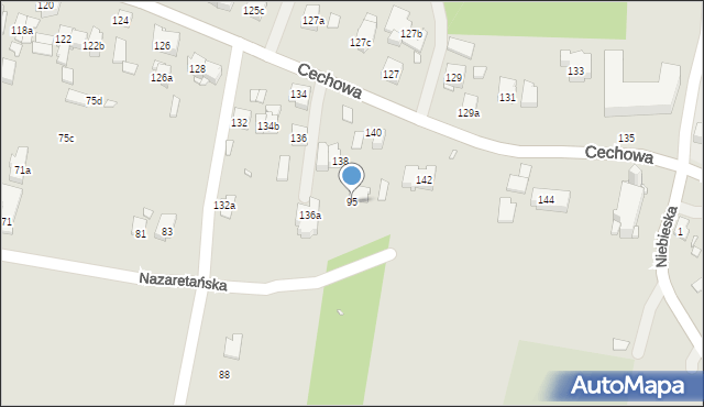 Kraków, Nazaretańska, 95, mapa Krakowa