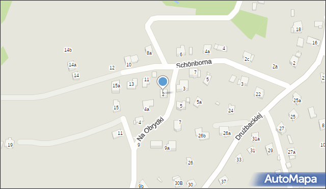 Kraków, Na Obrydki, 2, mapa Krakowa